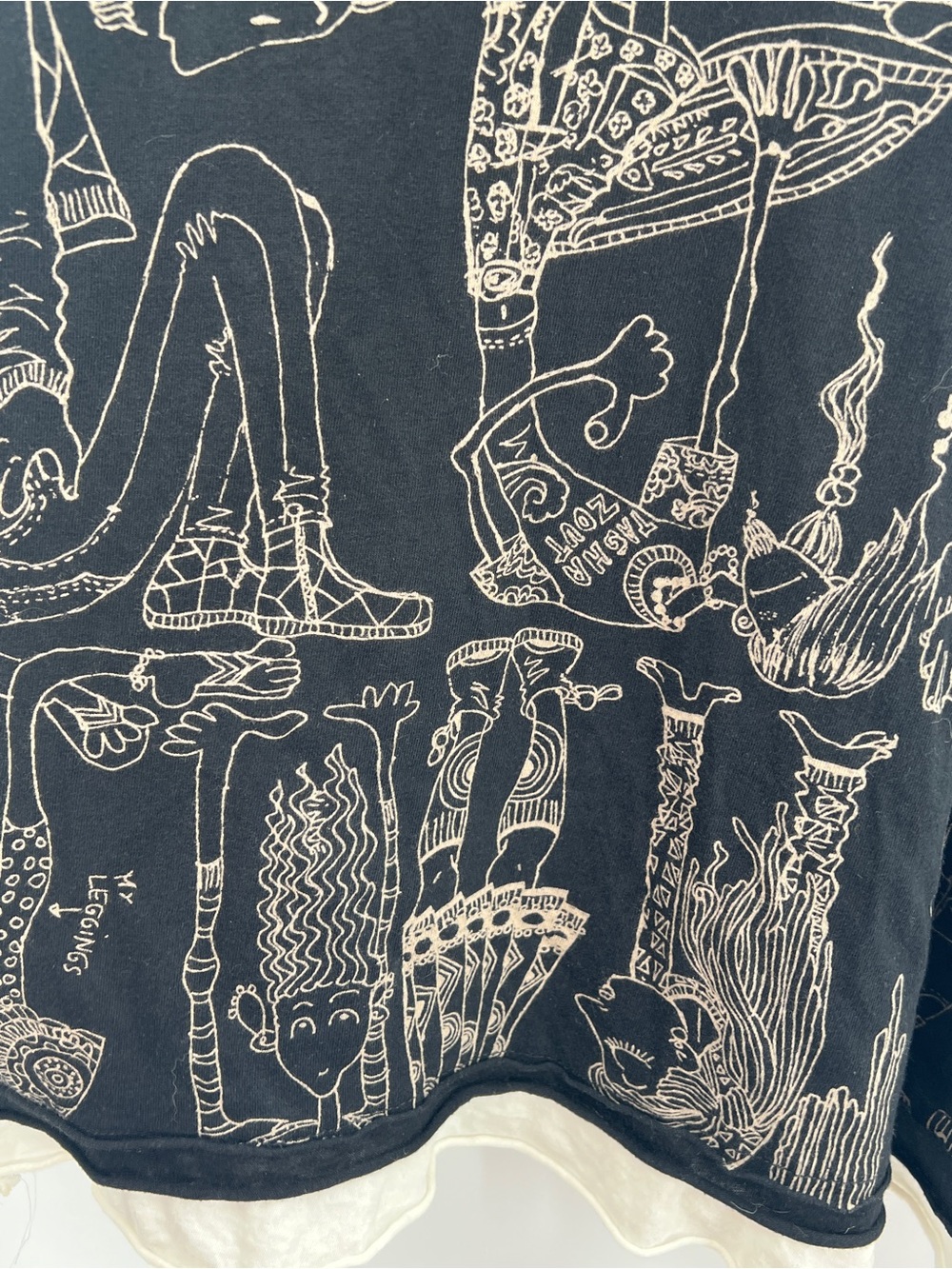Desigual Printed Colorful "Dream" Black Cotton Embroidered Dress size Medium - Picture 3 of 6